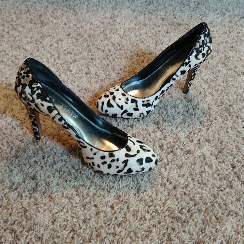 White house black market leopard print heels